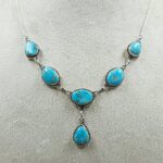 Blue Ridge Turquoise 18+2" 925 Sterling Silver Necklace (REXT76-287)