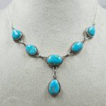 Blue Ridge Turquoise 18+2" 925 Sterling Silver Necklace (REXT76-288)
