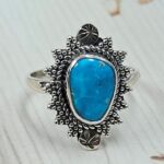 White Water Turquoise Size US 7 925 Sterling Silver Ring (REXT163-149)