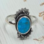 White Water Turquoise Size US 10 925 Sterling Silver Ring (REXT163-128)