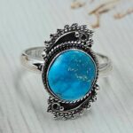White Water Turquoise Size US 9 925 Sterling Silver Ring (REXT163-124)
