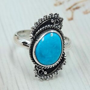 Blue Ridge Turquoise Size US 7 925 Sterling Silver Ring (REXT163-114)