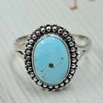 White Water Turquoise Size US 8 925 Sterling Silver Ring (REXT163-134)