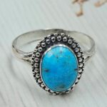 White Water Turquoise Size US 10 925 Sterling Silver Ring (REXT163-129)
