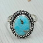 White Water Turquoise Size US 6 925 Sterling Silver Ring (REXT163-146)