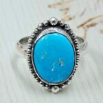 White Water Turquoise Size US 6 925 Sterling Silver Ring (REXT163-163)