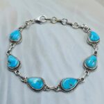 White Water Turquoise 8" 925 Sterling Silver Bracelet (REXT76-305)