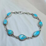Blue Ridge Turquoise 8" 925 Sterling Silver Bracelet (REXT76-297)