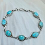 White Water Turquoise 8" 925 Sterling Silver Bracelet (REXT76-300)