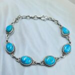 White Water Turquoise 8" 925 Sterling Silver Bracelet (REXT76-311)