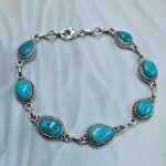 Blue Ridge Turquoise 8" 925 Sterling Silver Bracelet (REXT76-298)