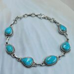 White Water Turquoise 8" 925 Sterling Silver Bracelet (REXT76-312)