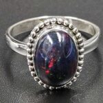 Black Opal 925 Sterling Silver Ring (REXT79-186)