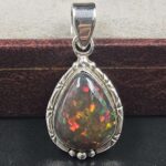 Black Opal 1" 925 Sterling Silver Pendant (REXT79-133)