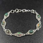 Black Opal 7.5" 925 Sterling Silver Bracelet (REXT79-196)