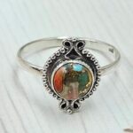 Spiny Oyster Turquoise 925 Sterling Silver Ring (REXT128-202)