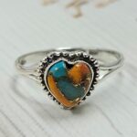 Spiny Oyster Turquoise 925 Sterling Silver Ring (REXT128-203)