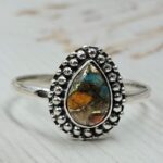 Spiny Oyster Turquoise 925 Sterling Silver Ring (REXT128-204)