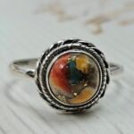 Spiny Oyster Turquoise 925 Sterling Silver Ring (REXT128-205)
