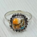 Spiny Oyster Turquoise 925 Sterling Silver Ring (REXT128-206)