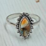 Spiny Oyster Turquoise 925 Sterling Silver Ring (REXT128-207)