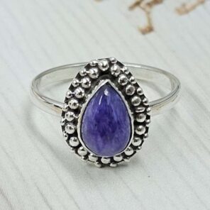 Charoite 925 Sterling Silver Ring (RS7- 347)
