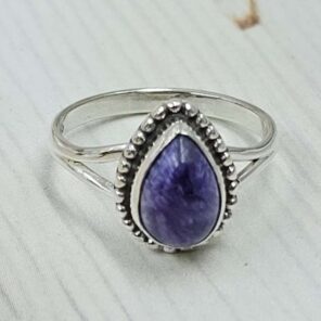 Charoite 925 Sterling Silver Ring (RS7- 348)