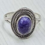 Charoite 925 Sterling Silver Ring (RS7- 352)