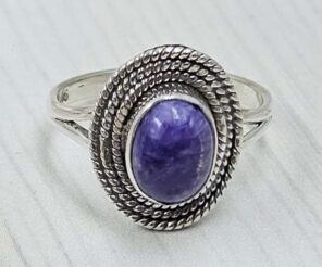 Charoite 925 Sterling Silver Ring (RS7- 352)