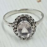 Rose Quartz 925 Sterling Silver Ring (RS24- 177)