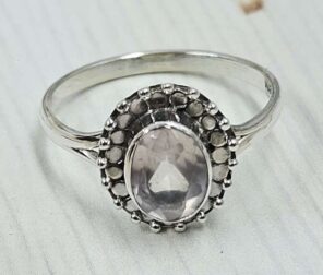 Rose Quartz 925 Sterling Silver Ring (RS24- 177)