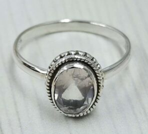 Rose Quartz 925 Sterling Silver Ring (RS24- 179)