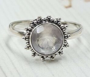 Rose Quartz 925 Sterling Silver Ring (RS24- 181)