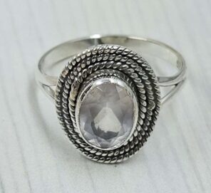 Rose Quartz 925 Sterling Silver Ring (RS24- 180)