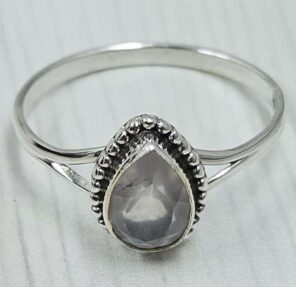 Rose Quartz 925 Sterling Silver Ring (RS24- 183)