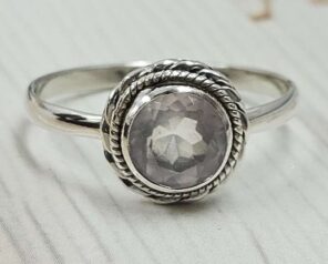 Rose Quartz 925 Sterling Silver Ring (RS24- 178)