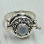 Rainbow Moonstone 925 Sterling Silver Poison Box Ring (REXT161-53)