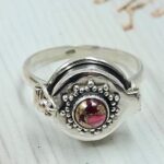 Red Rose Dahlia 925 Sterling Silver Poison Box Ring (REXT161-54)