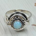 Ethiopian Opal 925 Sterling Silver Poison Box Ring (REXT161-56)