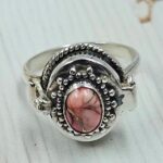 Red Rose Dahlia 925 Sterling Silver Poison Box Ring (REXT161-67)