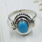 King Man Tarquoise 925 Sterling Silver Poison Box Ring (REXT162-12)