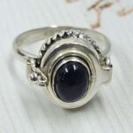 Black Onyx 925 Sterling Silver Poison Box Ring (REXT162-10)