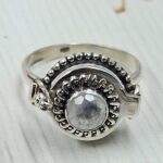 Rainbow Moonstone 925 Sterling Silver Poison Box Ring (REXT161-36)