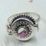 Cotton Candy Turquoise 925 Sterling Silver Poison Box Ring (REXT161-37)