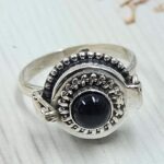Black Onyx 925 Sterling Silver Poison Box Ring (REXT161-38)
