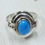 King Man Turquoise 925 Sterling Silver Poison Box Ring (REXT162-8)