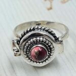 Red Rose Dahlia 925 Sterling Silver Poison Box Ring (REXT161-32)