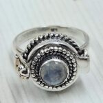 Rainbow Moonstone 925 Sterling Silver Poison Box Ring (REXT161-26)