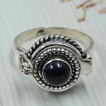 Black Onyx 925 Sterling Silver Poison Box Ring (REXT161-28)