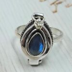 Labradorite 925 Sterling Silver Poison Box Ring (REXT161-24)